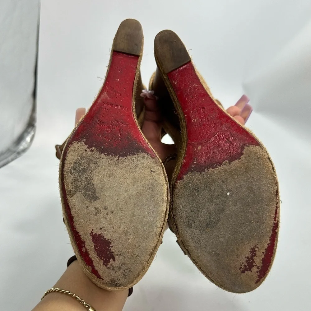 Christian Louboutin Anabela Caramelo espadrille wedges size 11